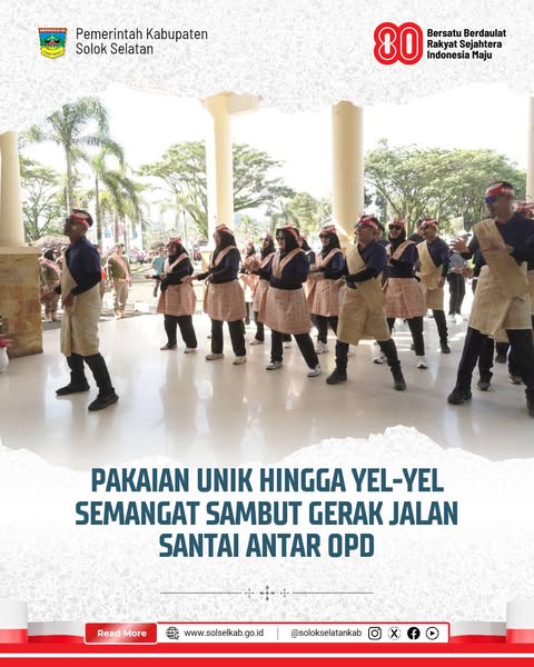 Pakaian Unik Hingga Yel-Yel Semangat Sambut Gerak Jalan Santai Antar OPD