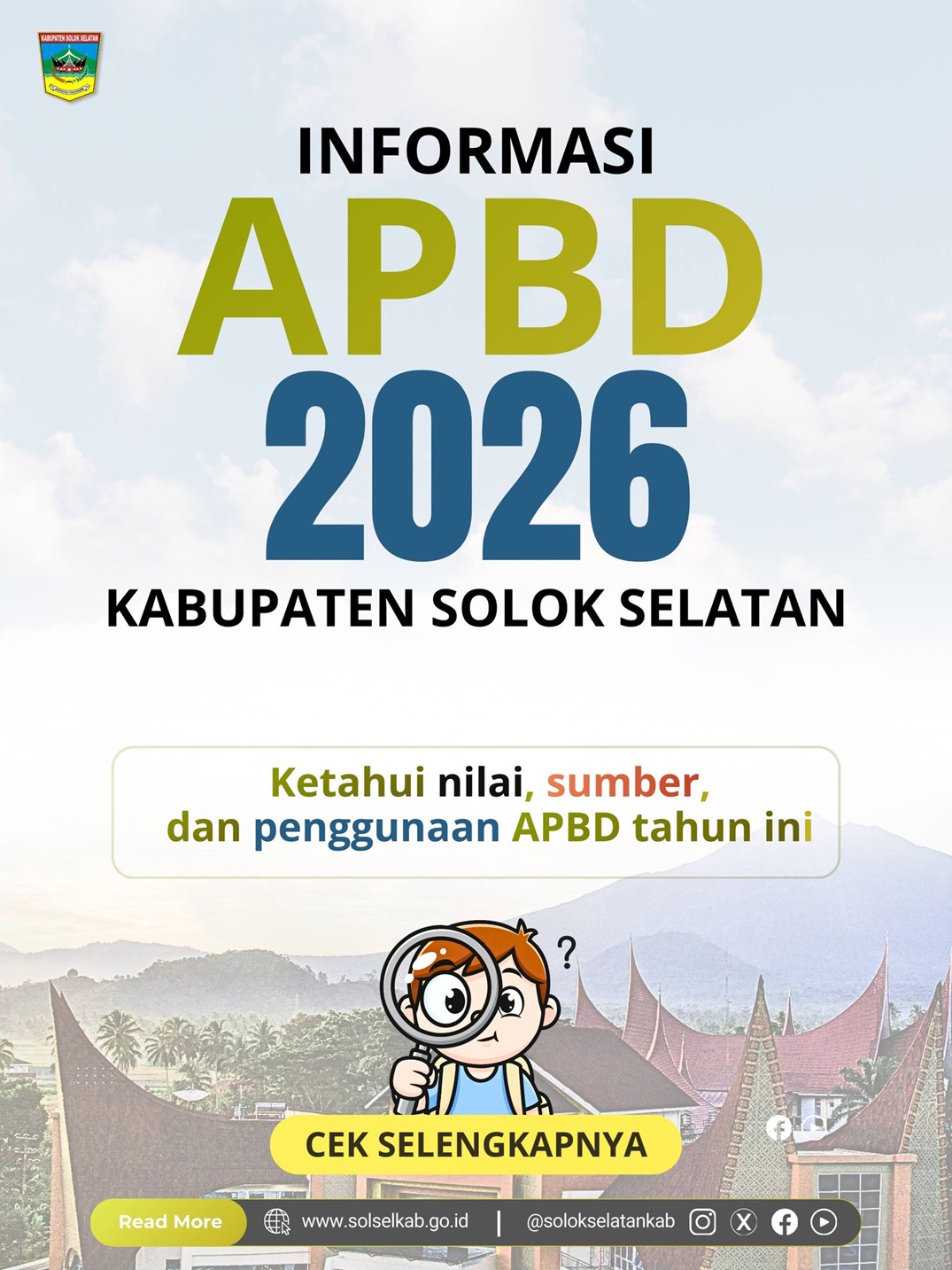 Pemerintah Kabupaten Solok Selatan berkomitmen untuk selalu transparan dan akuntabel dalam menyelenggarakan pemerintah.
