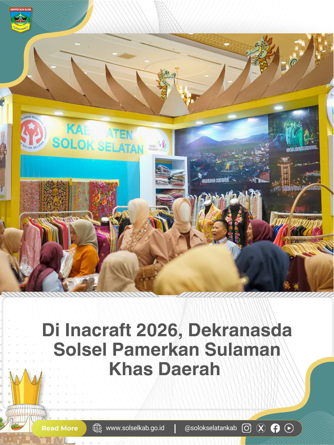 Di Inacraft 2026, Dekranasda Solsel Pamerkan Sulaman Khas Daerah