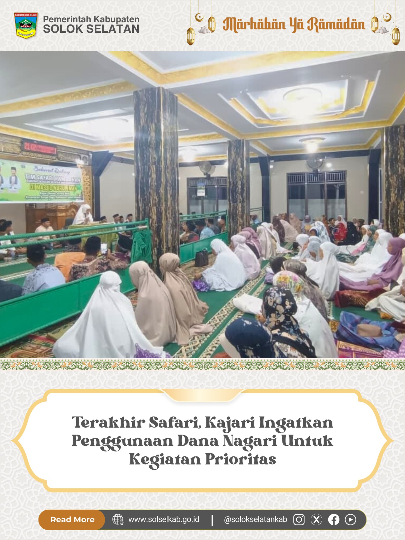Terakhir Safari, Kajari Ingatkan Penggunaan Dana Nagari Untuk Kegiatan Prioritas