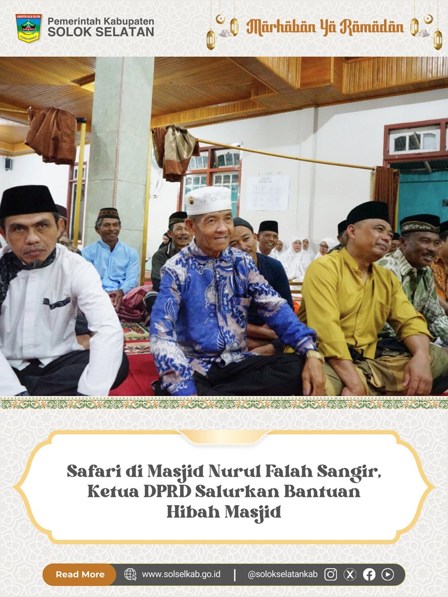 Safari di Masjid Nurul Falah Sangir, Ketua DPRD Salurkan Bantuan Hibah Masjid