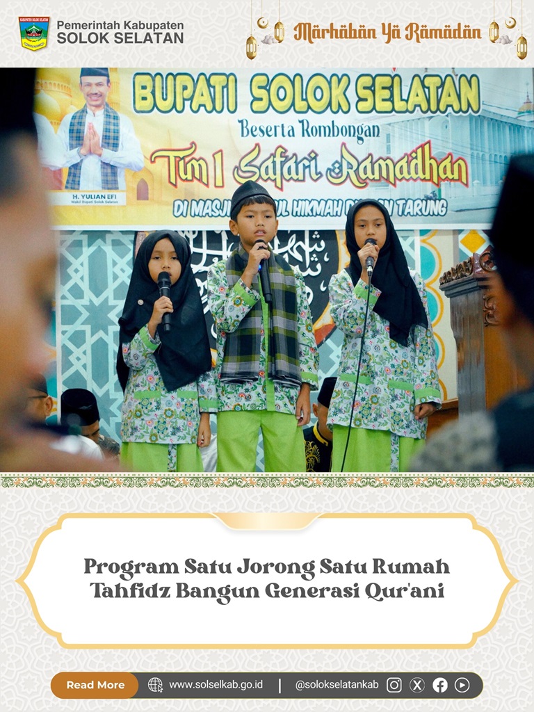 Program Satu Jorong Satu Rumah Tahfidz Bangun Generasi Qur'ani