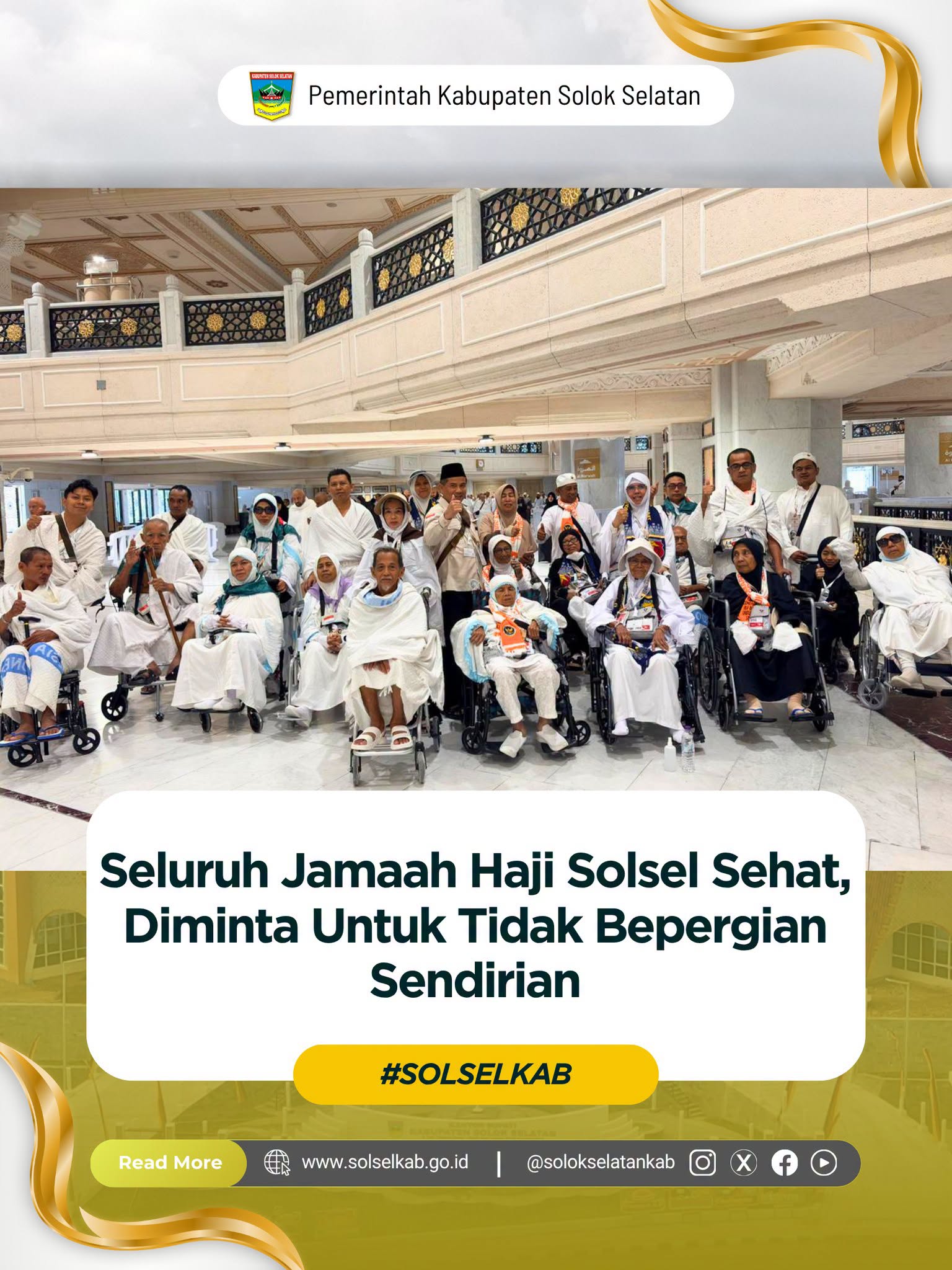 Seluruh Jamaah Haji Solsel Sehat, Diminta Untuk Tidak Bepergian Sendirian