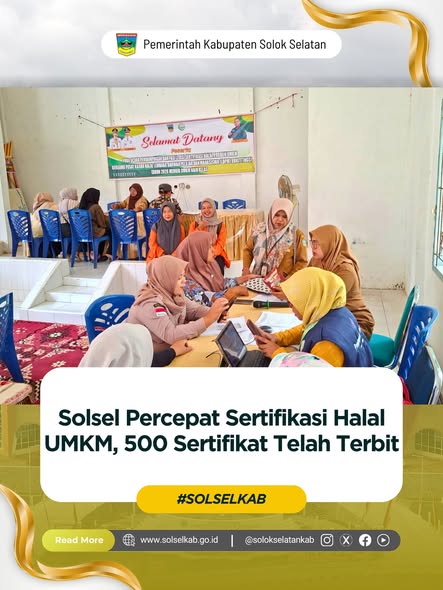 Solok Selatan Percepat Sertifikasi Halal UMKM, 500 Sertifikat Telah Terbit